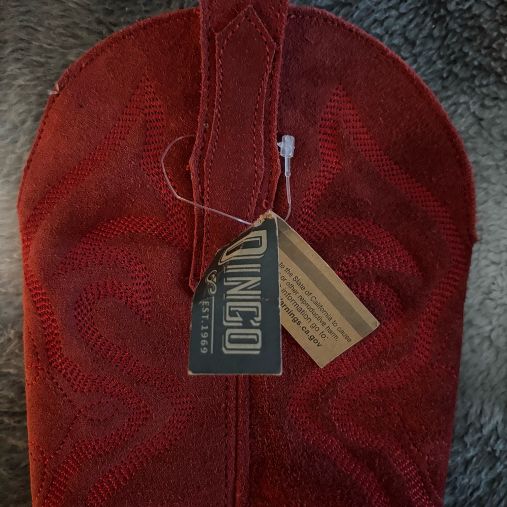 🚫SOLD🚫Dingo Red Suede Out West Western Cowboy Boots Size 7M Snip Toe Leather NWT - Picture 12 of 13
